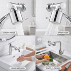 RotatingTapExtension -  Multi-Mode Water Flow | 3-Way Spray Head | Rust Resistant