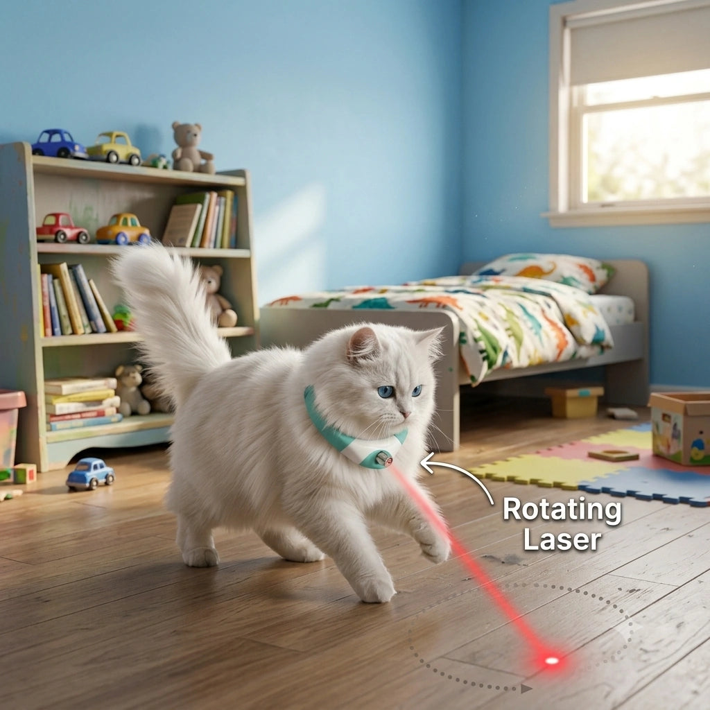 LaserChase - Interactive Cat Laser Collar | Active Indoor Play | Hands-Free