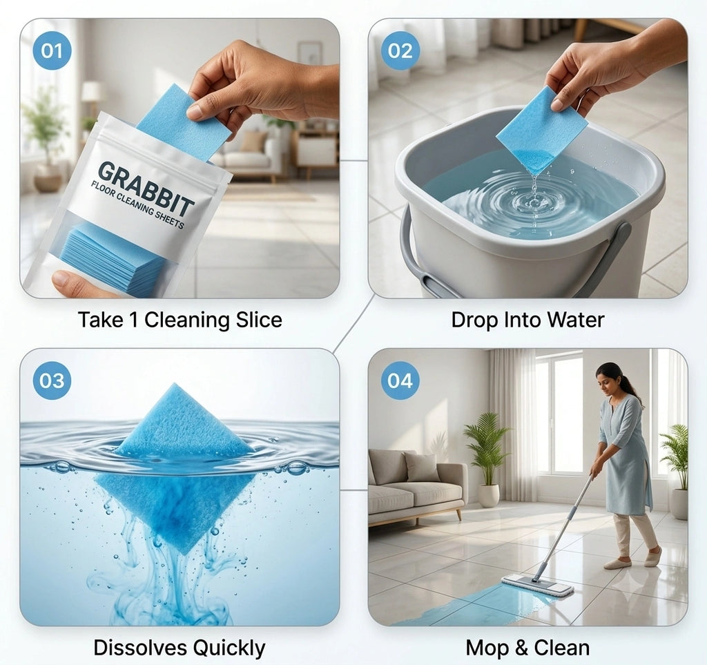 MopEase - Cleaning Sheets | Quick Dissolve | Fresh Finish