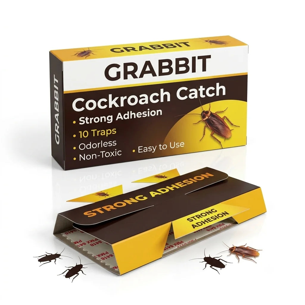 RoachCatch - Cockroach Trap | Strong Adhesion Glue | Multi-Entry Design |  10-Pack Value