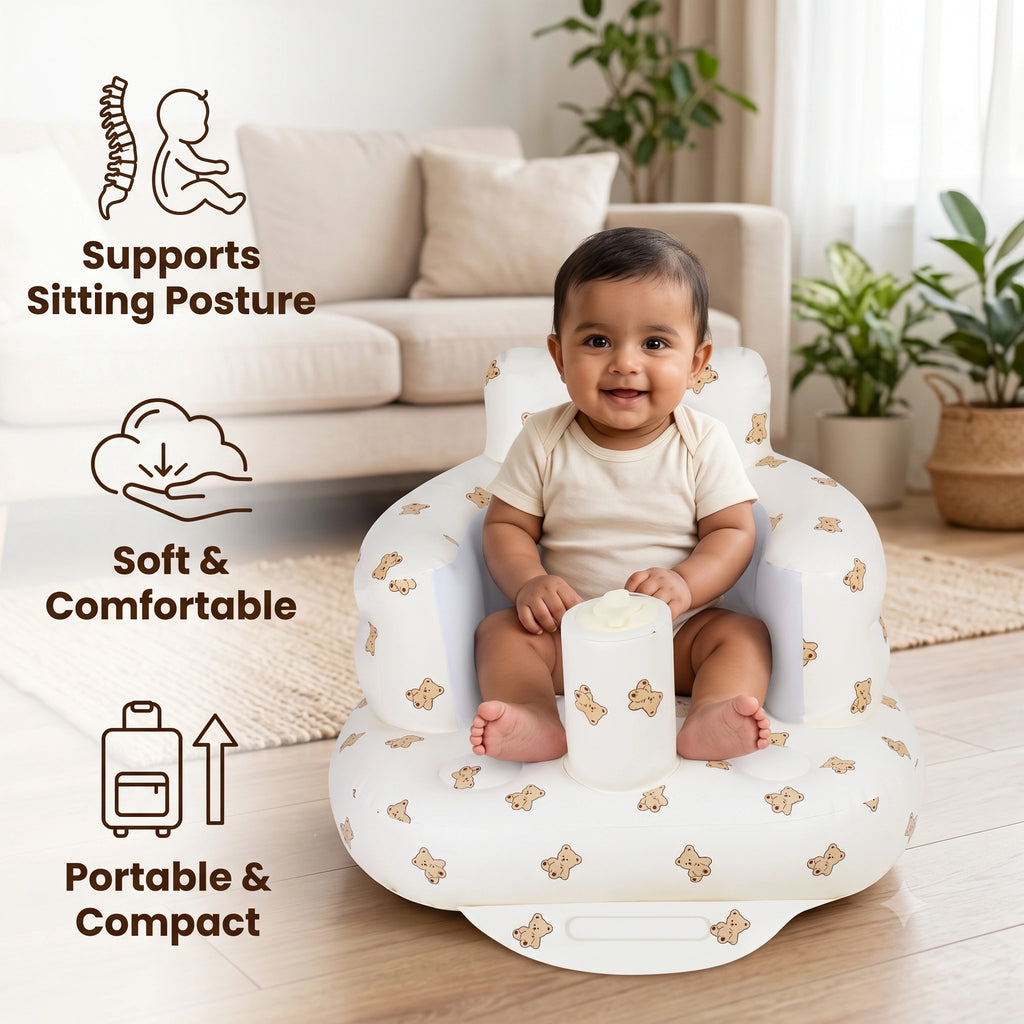 BabyNest - Premium Toddler Sofa | 360° Safety Support | Portable Inflatable Design