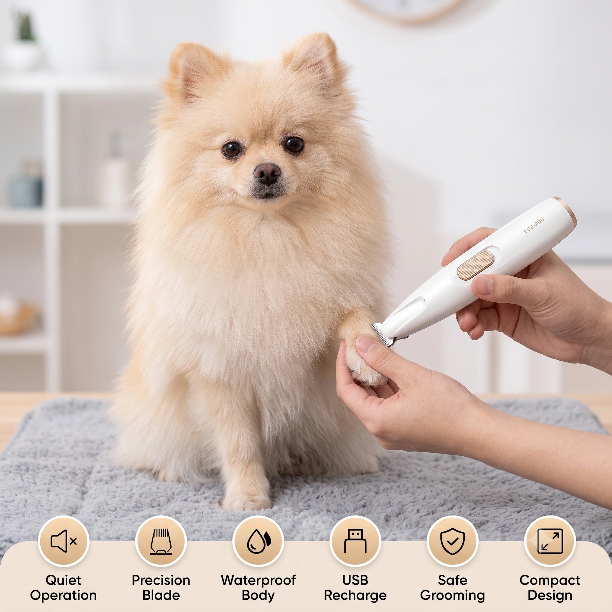PawTrim - Pet Hair Trimmer | Low Noise | Compact & Rechargeable | Waterproof