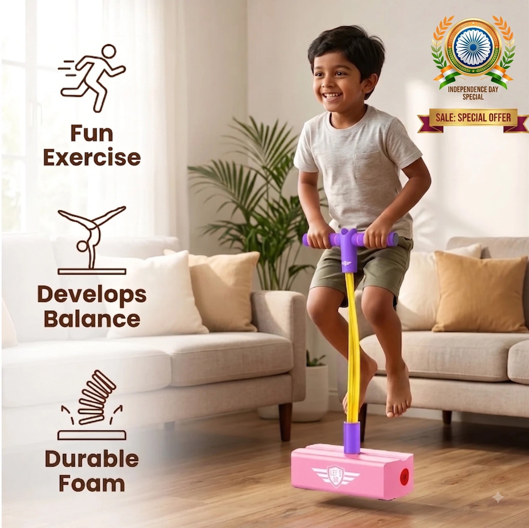 BounceMate - Kids Hopper Toy | Built-In Squeaker | Fun Physical Active Play | Indoor & Outdoor