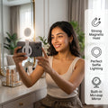 RotateEase™ -Magnetic Selfie LED Light | Built-In Mirror | 3 Light Modes | 360° Rotation