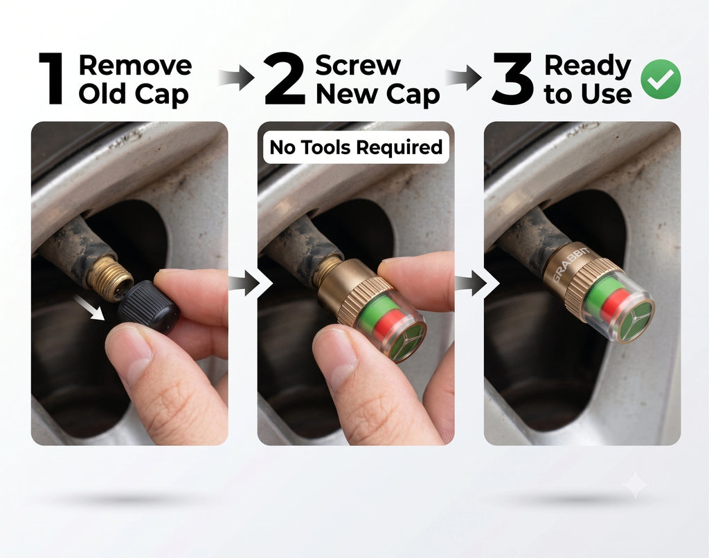 PressureCap — Air Valve Caps | Color Indicator |  Universal Fit