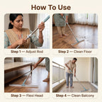 FlexiWipe™ — Multipurpose Wiper | Extendable-Rod | Silicon Blade | 180° Head