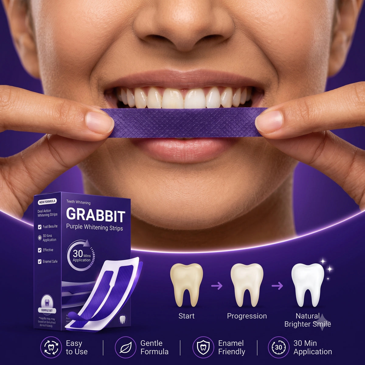 AuraWhite - Teeth Brightener & Whitener | Color-Corrector | Stain-Eraser-Strips