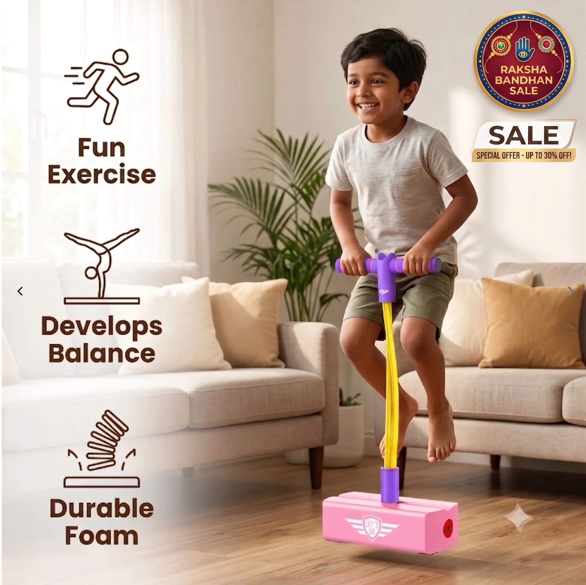 BounceMate - Kids Hopper Toy | Built-In Squeaker | Fun Physical Active Play | Indoor & Outdoor