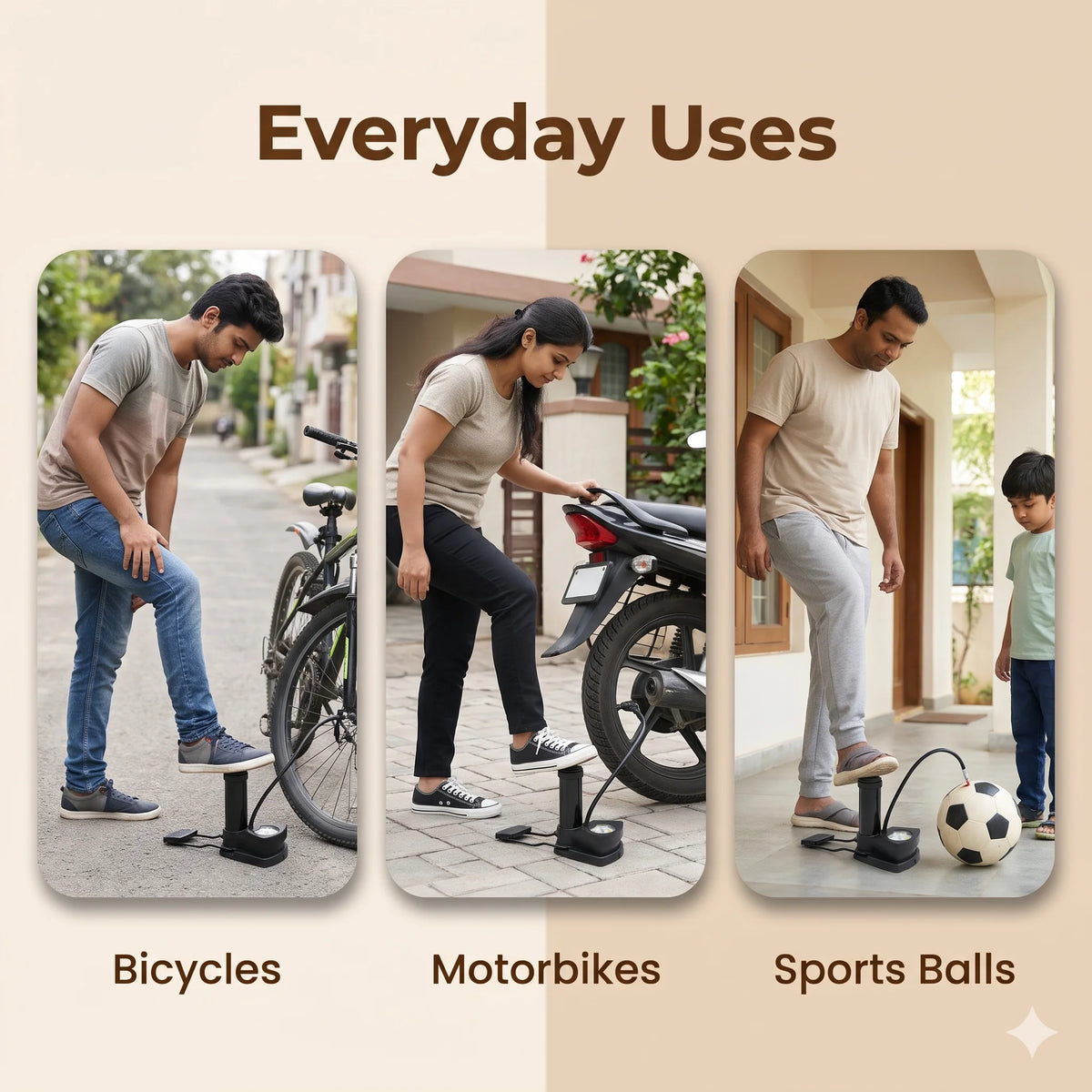 AirPress — Portable Air Pump | Pressure Gauge | Foot-Operated | Anti-Slip Pedal |