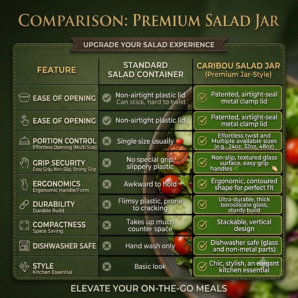MealJar — Salad & Meal Prep Jar | Side Opening | Portable Design