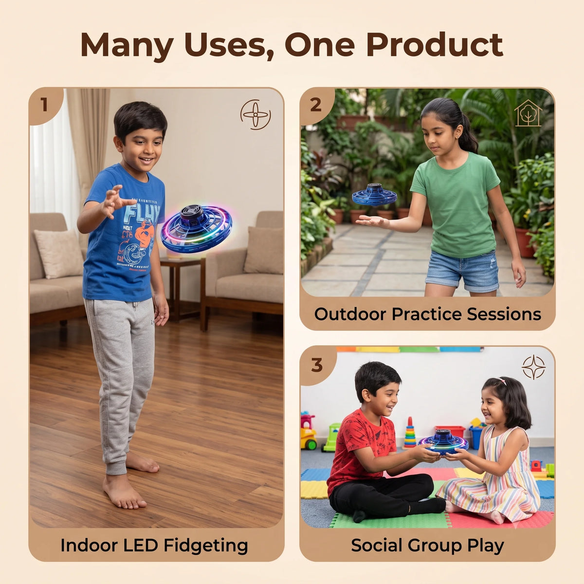 Flynova — Flying Spinner | LED Lights | Hand Controlled | Rechargeable