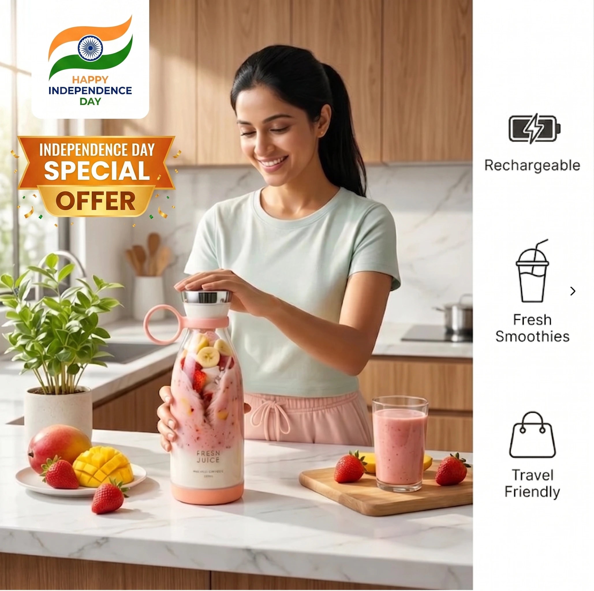 NutriBlend™ - Portable Electric Mixer | Bottle Blender | Fast Blades | Cord-Less