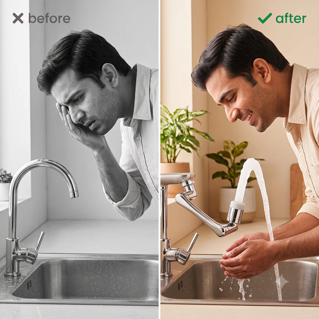 RotatingTapExtension -  Multi-Mode Water Flow | 3-Way Spray Head | Rust Resistant