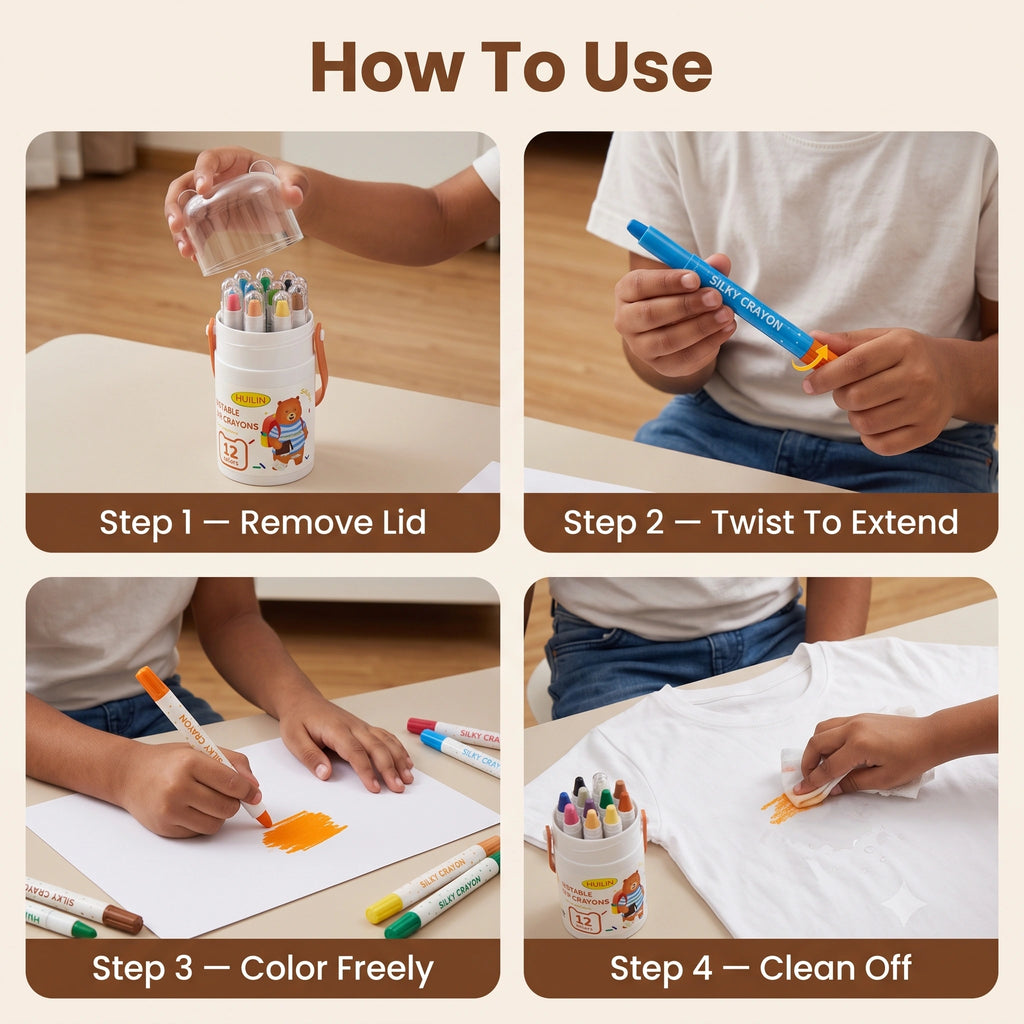 TinyTwist - 12 Vibrant Colors  | Twistable Crayons | Mess-Free | Easy to Use