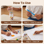 TinyTwist - 12 Vibrant Colors  | Twistable Crayons | Mess-Free | Easy to Use