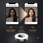RotateEase -Magnetic Selfie LED Light | Built-In Mirror | 3 Light Modes | 360° Rotation