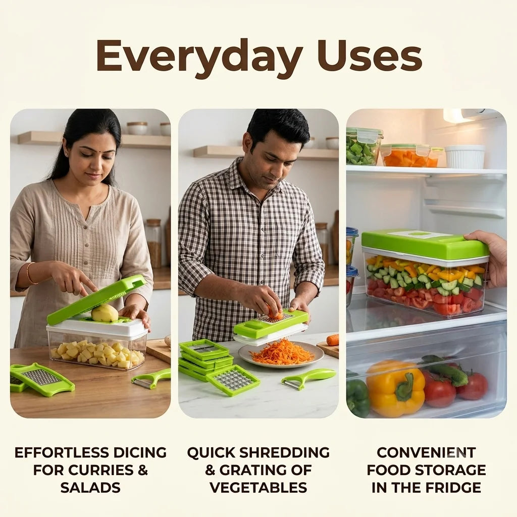 SmartChop -  15-in-1 Vegetable Chopper | Steel Blades | Catch Container