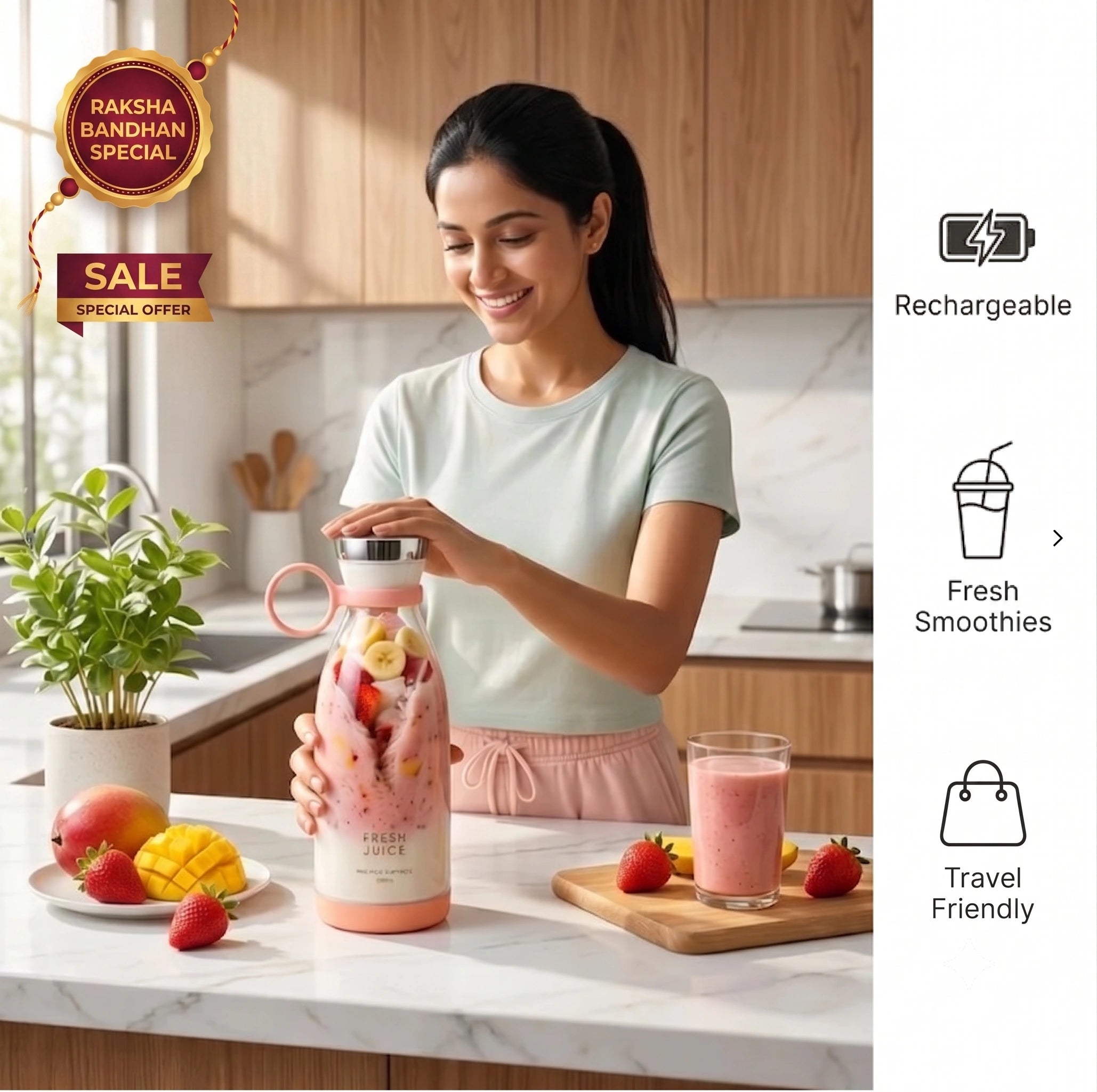 NutriBlend™ - Portable Electric Mixer | Bottle Blender | Fast Blades | Cord-Less