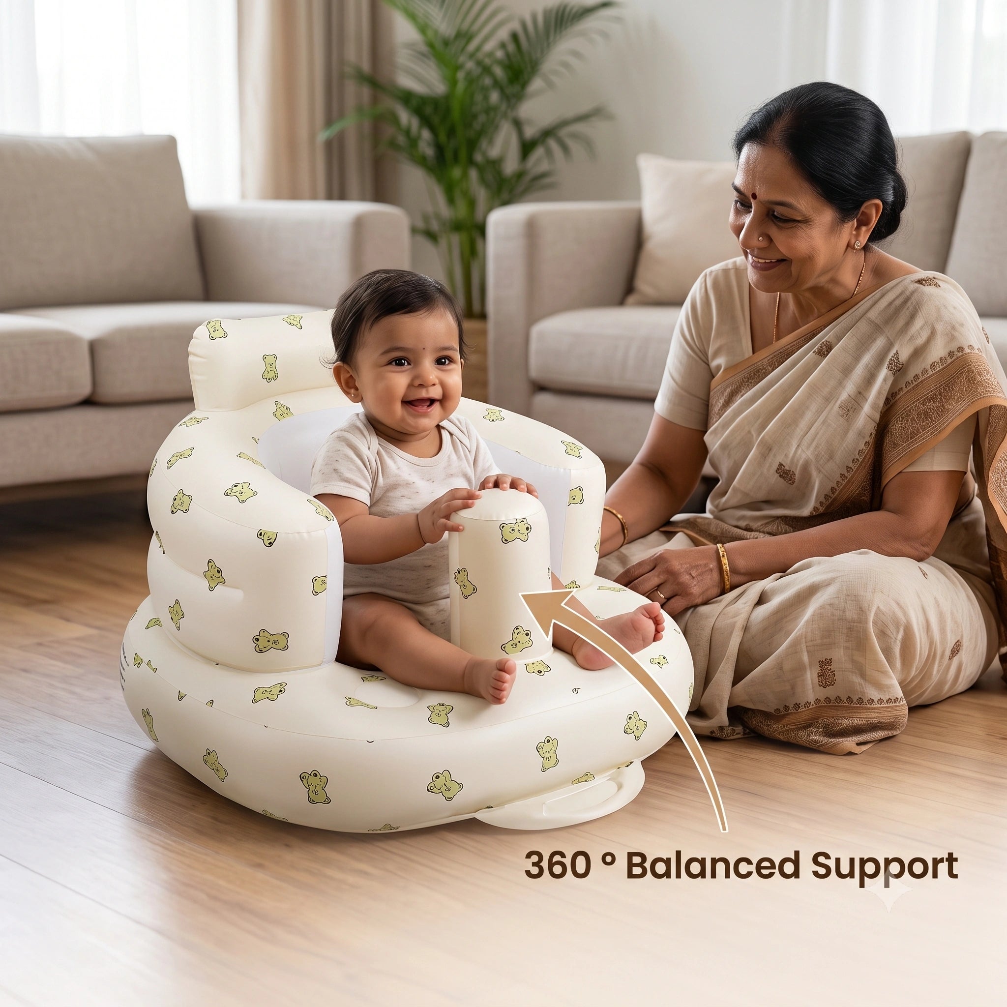 BabyNest - Premium Toddler Sofa | 360° Safety Support | Portable Inflatable Design