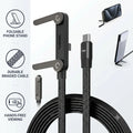 SnapVolt - Braided USB-C Cable | Built-In Phone Stand | Data Transfer