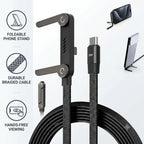 SnapVolt - Braided USB-C Cable | Built-In Phone Stand | Data Transfer