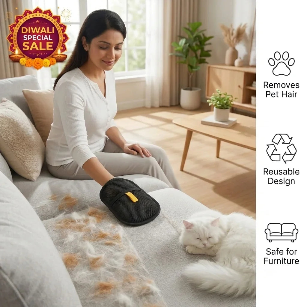 FurrGlove™ - Pet Hair Remover Glove | Sofas, Clothes & Car Seats | Washable & Reusable