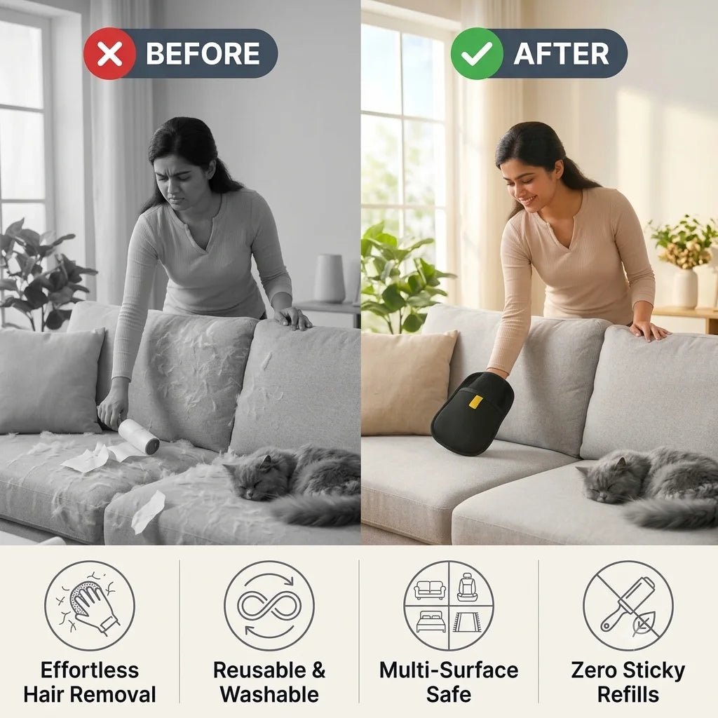 FurrGlove™ - Pet Hair Remover Glove | Sofas, Clothes & Car Seats | Washable & Reusable