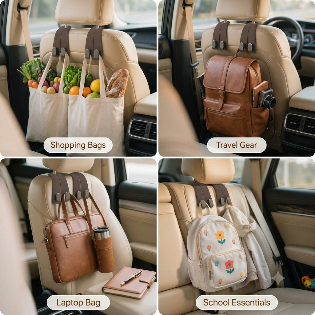 BagBuddy - Car Headrest Bag Holder | Secure Hanging | Easy Organisation | Premium