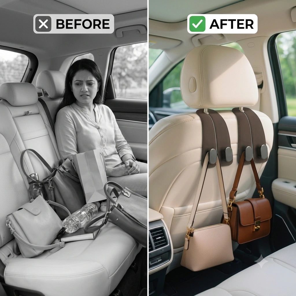 BagBuddy™ - Car Headrest Bag Holder | Secure Hanging | Easy Organisation | Premium