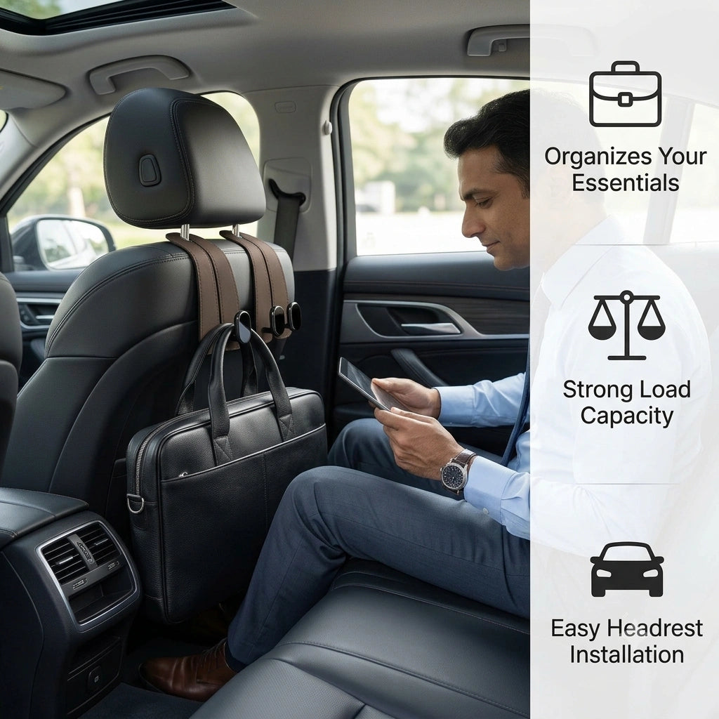 BagBuddy - Car Headrest Bag Holder | Secure Hanging | Easy Organisation | Premium