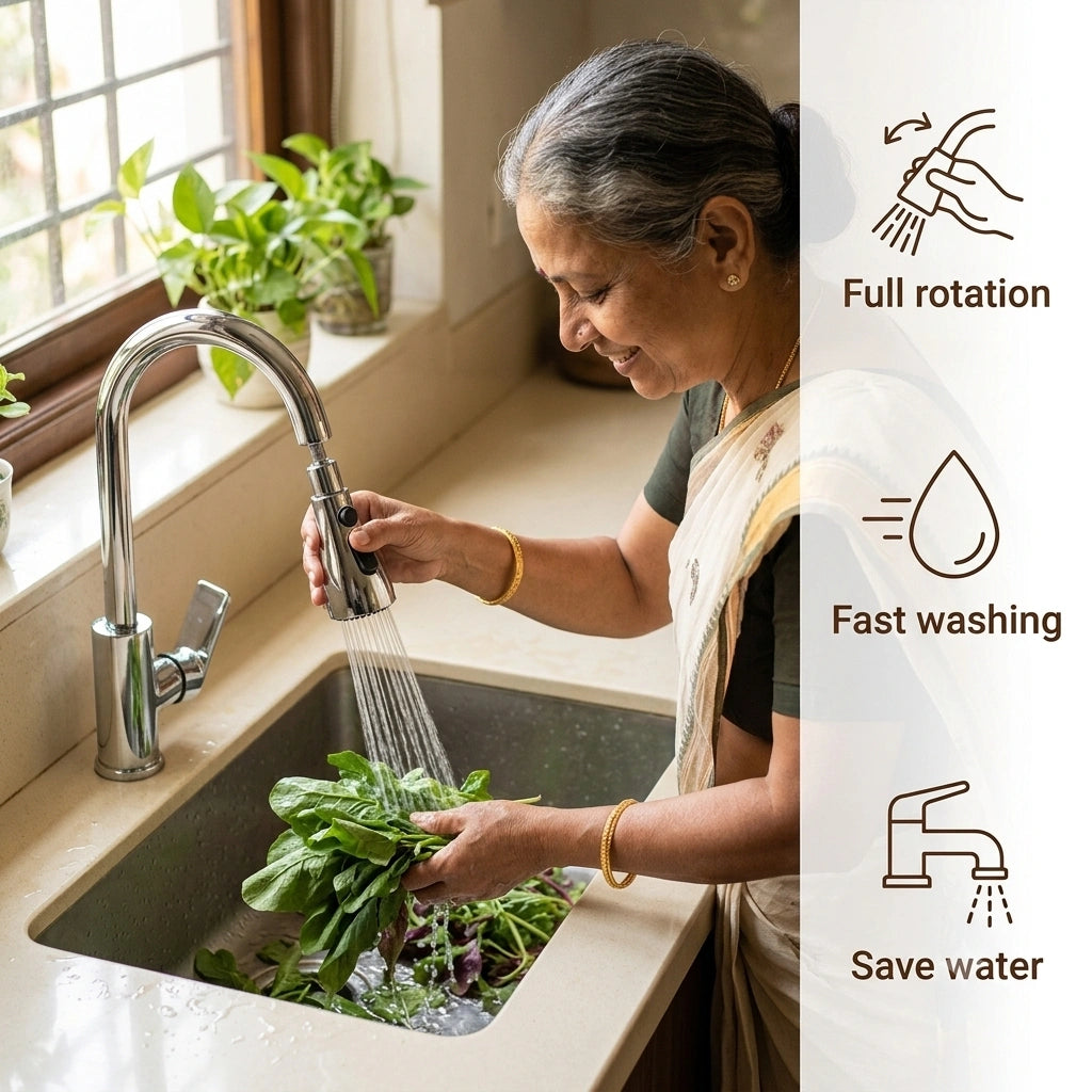 TapTwistJet -  Water Nozzle | Adjustable Angle | Quick Connect | Easy Cleaning