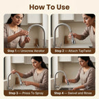 TapTwistJet -  Water Nozzle | Adjustable Angle | Quick Connect | Easy Cleaning