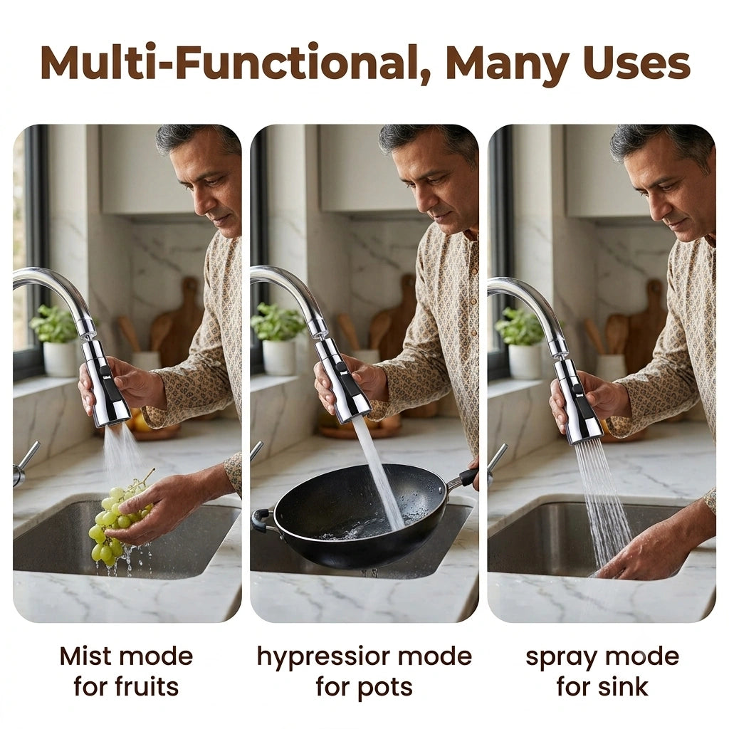 TapTwistJet -  Water Nozzle | Adjustable Angle | Quick Connect | Easy Cleaning