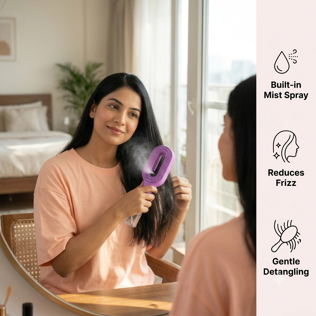 DetangleMist - 2-in-1 Detangling Brush | Anti-Frizz Hair Care | Easy to Use