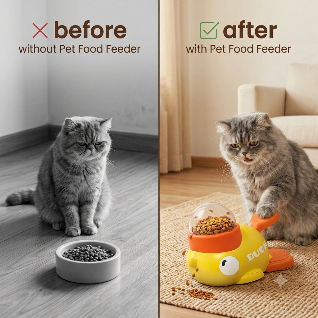PawPress - Interactive Pet Feeder | Press-to-Release Treats | Slow Eating