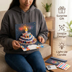 MelodyPop - 3D Birthday Card | Blowable LED Candle | Celebration Tune