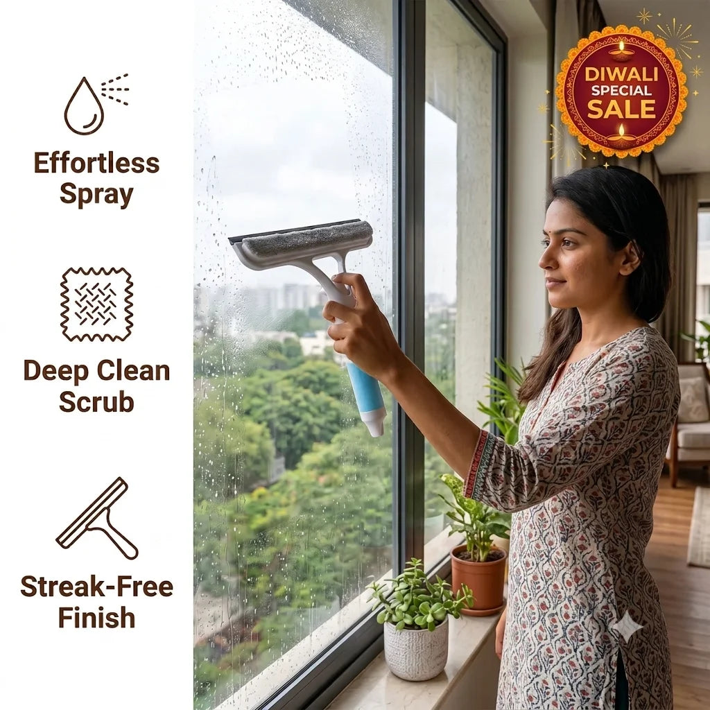 SprayWipe™ -  Quick Spray | Microfiber Scrub | Flexible Squeegee | 3-in-1 Clean