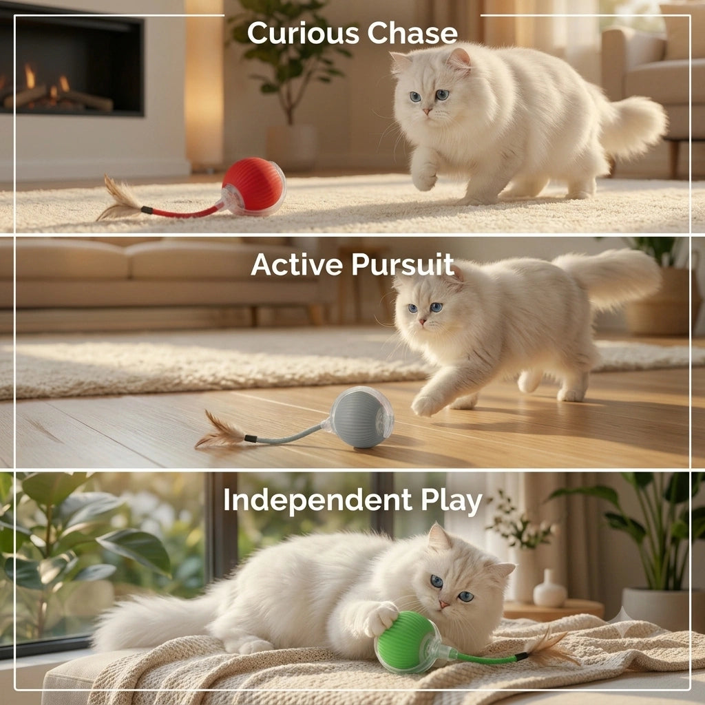 ChaseBall - Auto Movement | Rechargeable Pet Ball | Self Moving Design |  Electronic Pet Toy Ball