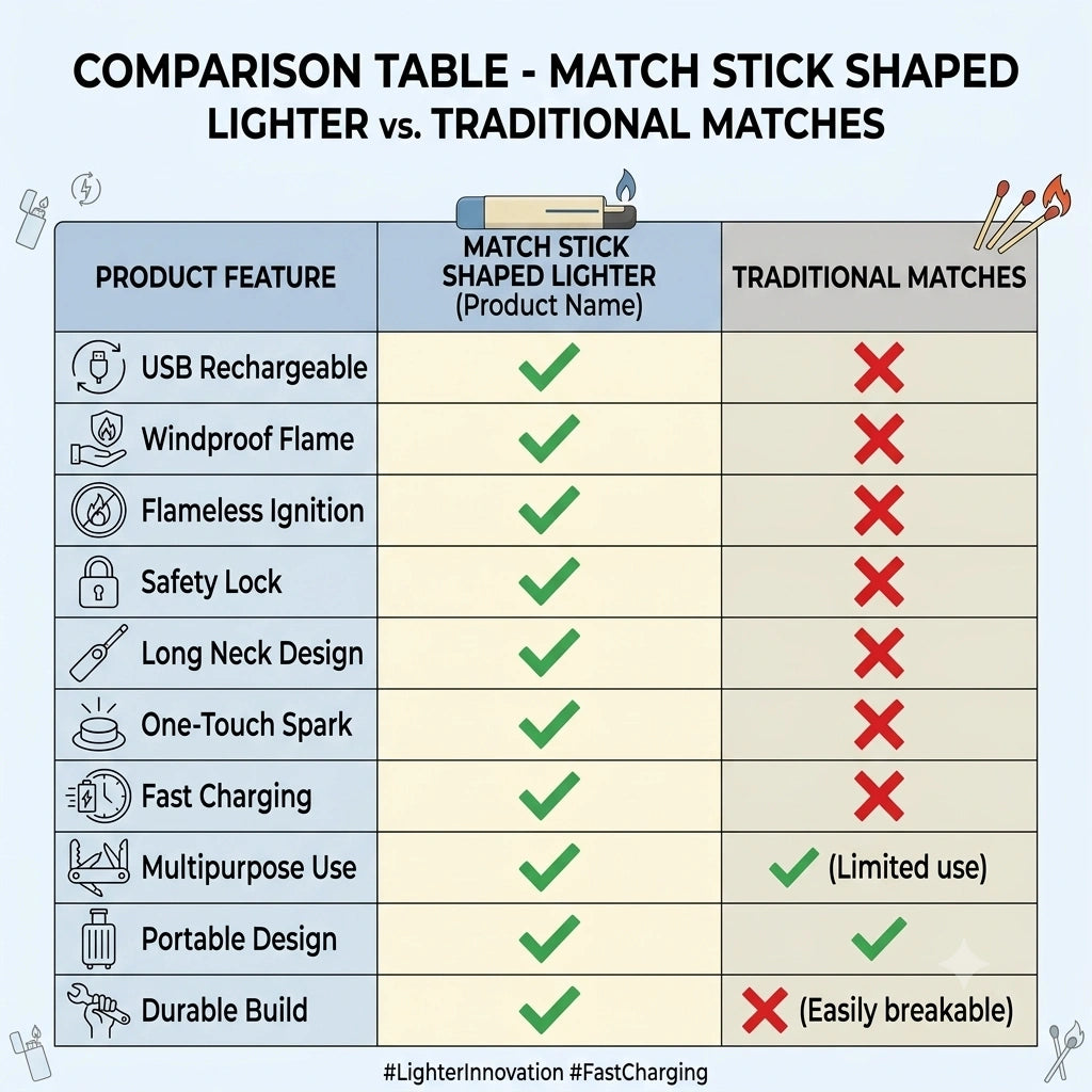 MatchStick - Rechargeable Lighter | Long Handle | Type-C Charging