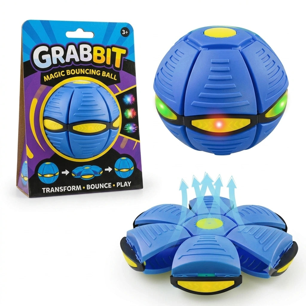 FlipSphere - Bounce Ball | Dual-Shape Design | 6 LED Lights