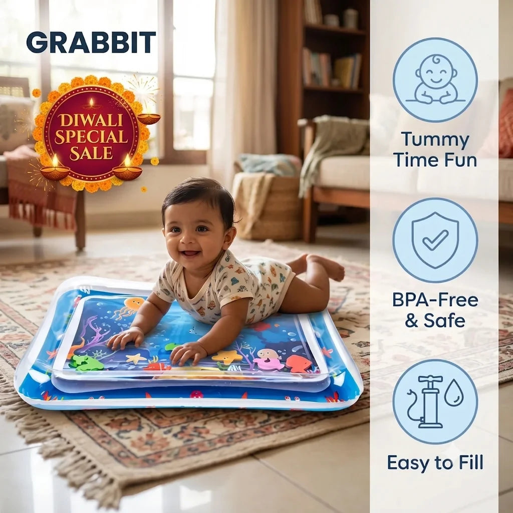 AquaAdventure™ - Tummy Time Water Play Mat | Floating Shapes | Sensory Play