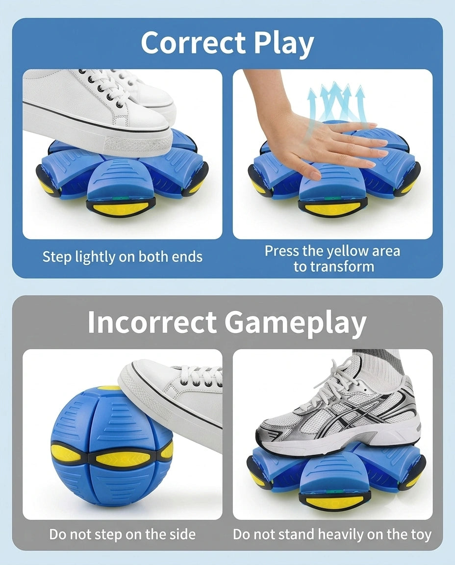FlipSphere - Bounce Ball | Dual-Shape Design | 6 LED Lights