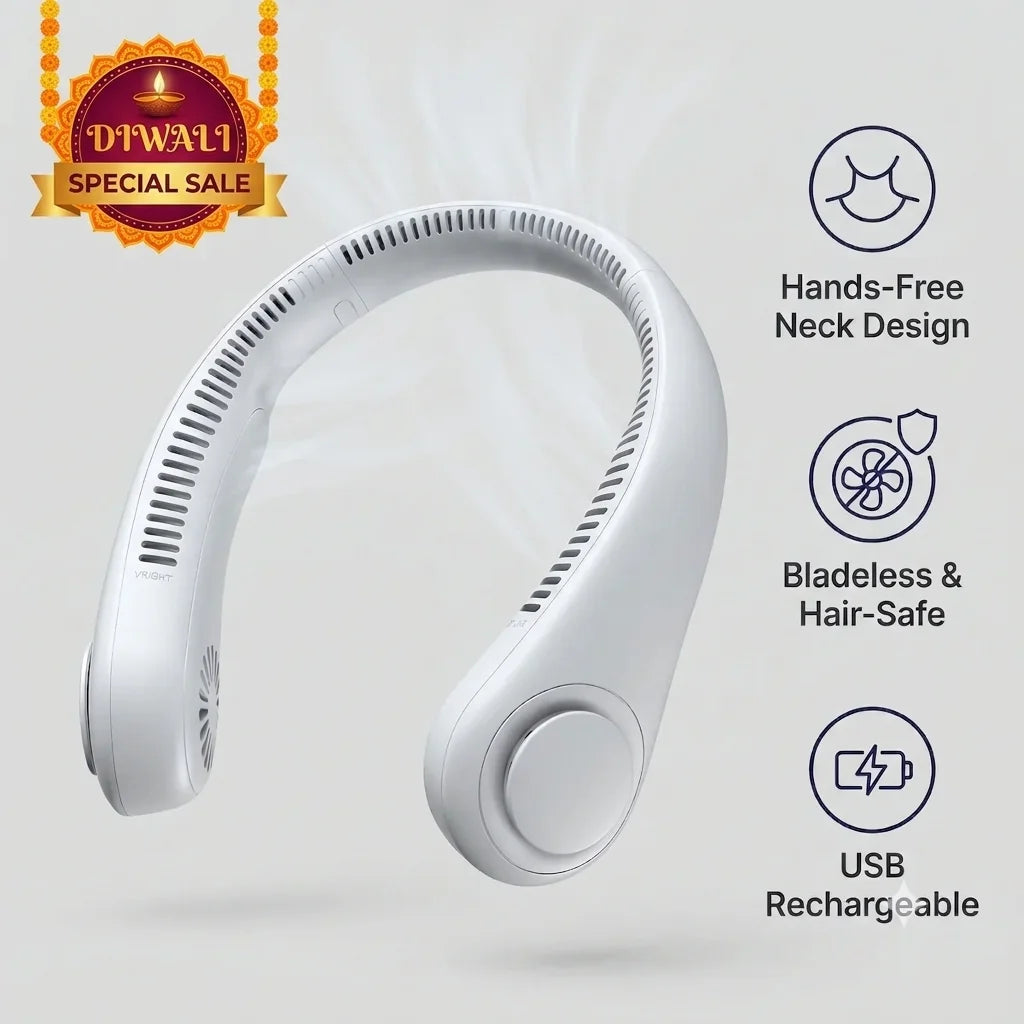 NeckFan - Rechargeable Neck Fan | 360° Airflow | 3 Speeds