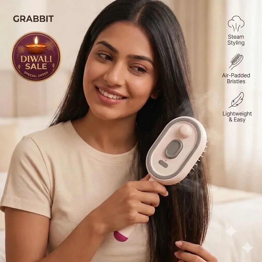 AirComb™ - Hair Brush with Built-In Mist | Cushioned Bristles | Rechargeable