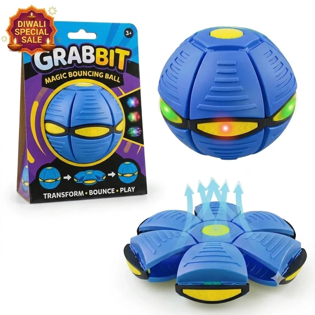 FlipSphere™ - Bounce Ball | Dual-Shape Design | LED Lights