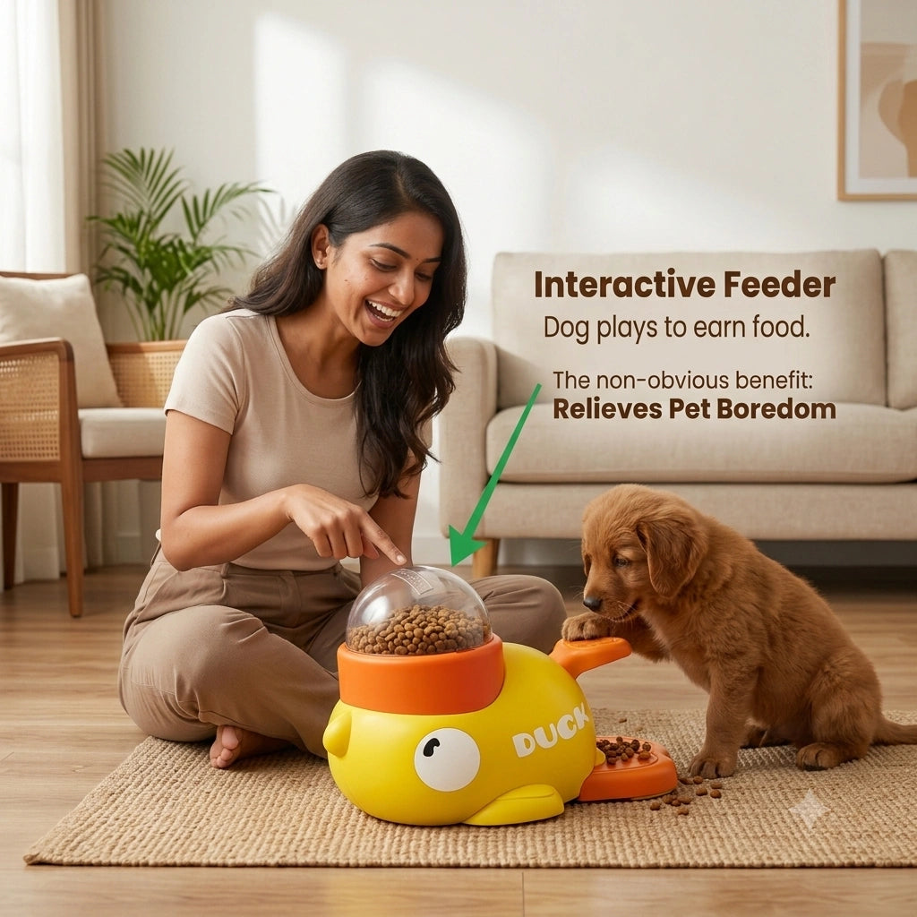 PawPress - Interactive Pet Feeder | Press-to-Release Treats | Slow Eating