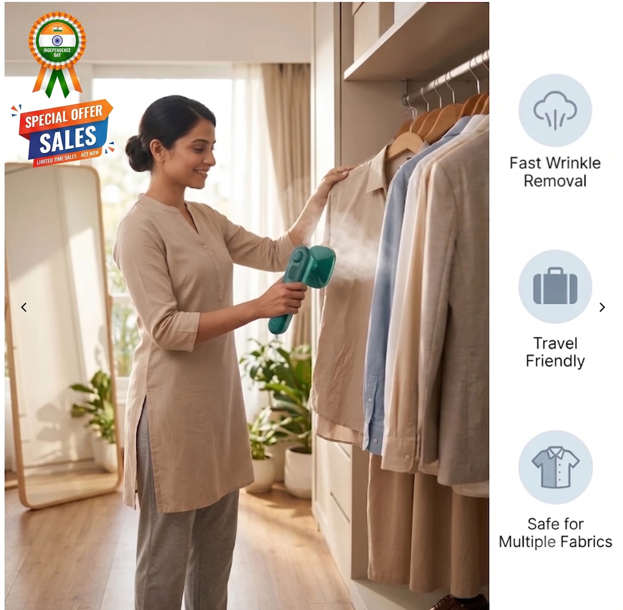 PressPro™ - Handheld Steam Iron | Garment Steamer | 30-Sec Wrinkle-Free