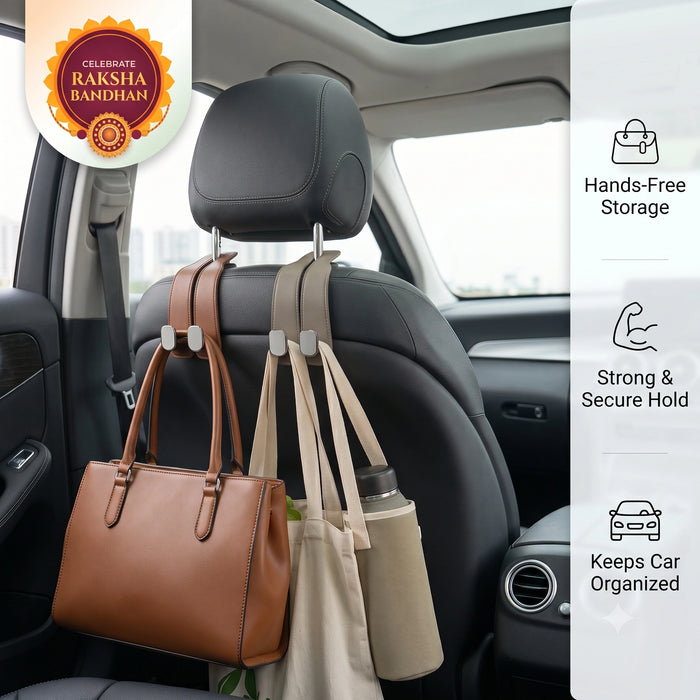 BagBuddy™ - Car Headrest Bag Holder | Secure Hanging | Easy Organisation | Premium