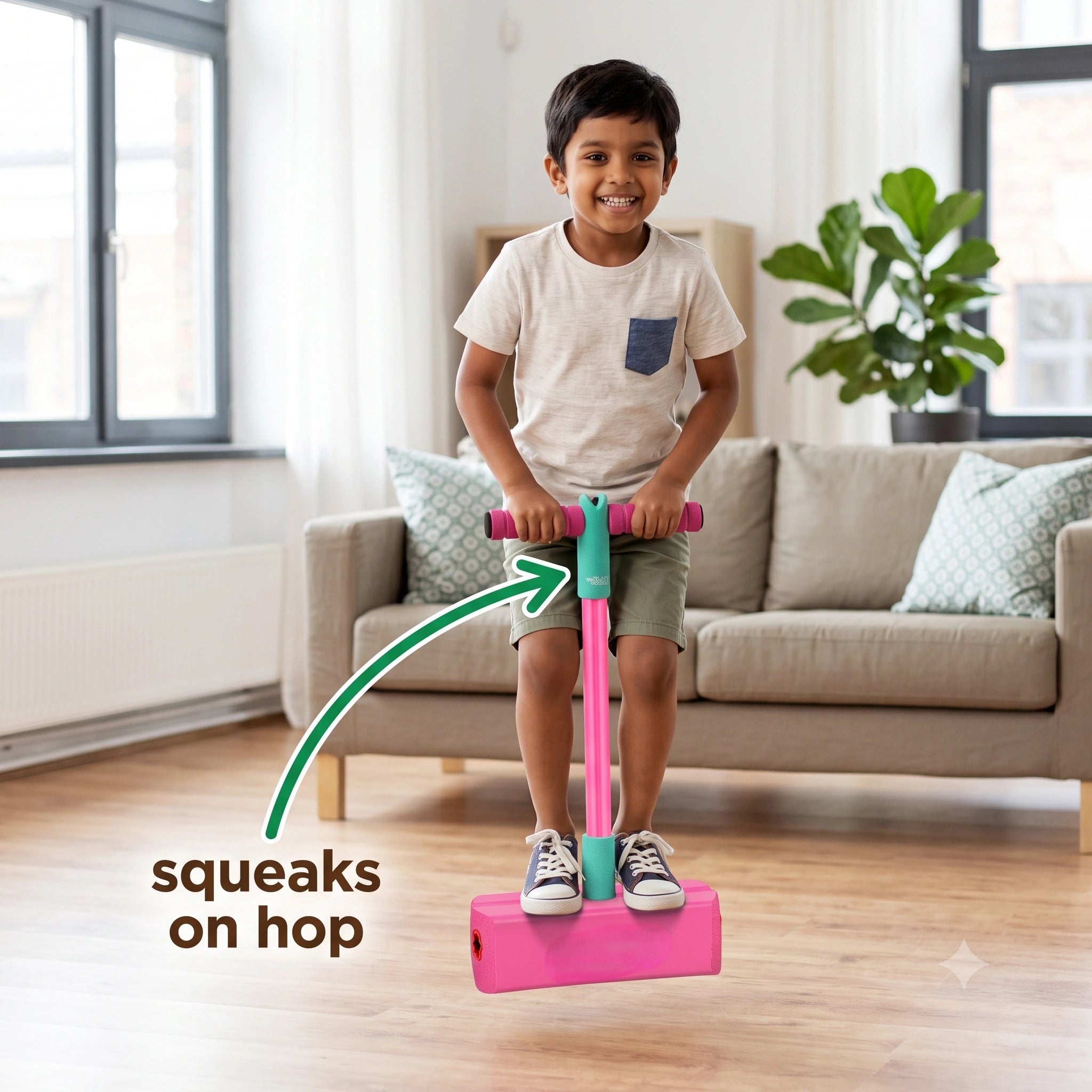 BounceMate - Kids Hopper Toy | Built-In Squeaker | Fun Physical Active Play | Indoor & Outdoor