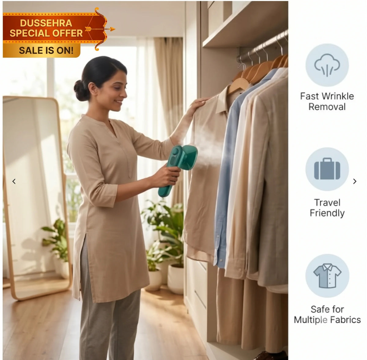PressPro™ - Handheld Steam Iron | Garment Steamer | 30-Sec Wrinkle-Free